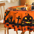 Hexagram Halloween Round Tablecloth 60 Inches Pumpkin Ghost Decor Variation of THIS listing