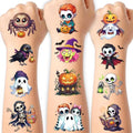 Halloween Pre-Cut Temporary Tattoos for Kids - 192 Designs, 16 Sheets