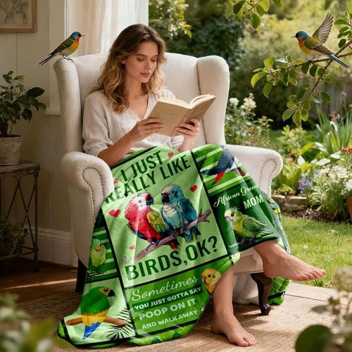 Parrot Cockatiel Collage Blanket - Lightweight Warm Plush Throw for Teens - Variation of THIS listing