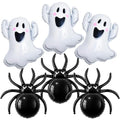 Halloween Balloons Set - 6 Large Ghost & Spider Foil Decorations for Parties