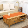 Cotton Linen Pumpkin Hemstitch Table Runner 14 x 48 Inches - Handcrafted