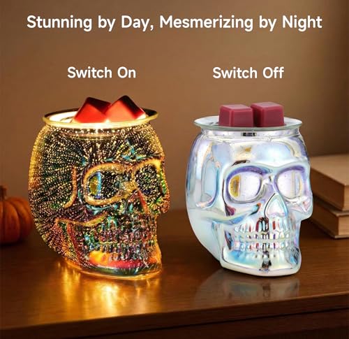 Rainbow Skull Wax Melt Warmer - 3D Firework Electric Skull Decor