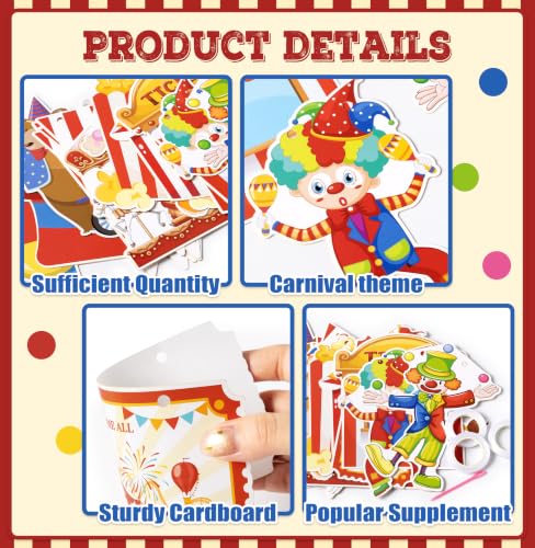 Circus Theme Party Decorations Set Banner Backdrop Supplies - 18 Pcs