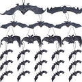 Halloween Hanging Bat Decorations - Realistic Rubber Bat Set for Party & Spooky Decor