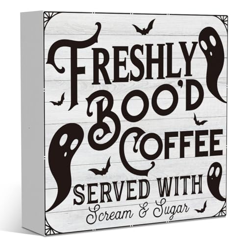 Halloween Decorations Sign Indoor Tub1911 - Bood Variation - Ghost Coffee Theme
