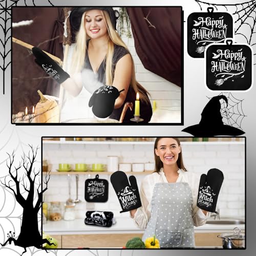 Halloween Witch Kitchen Decor Set - Black 10 Pieces Fall & Pumpkin Accessories