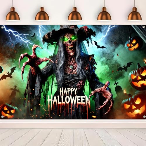 Halloween Party Backdrop Graveyard Scene 71x43 Inch Haunted Decor