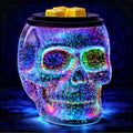 Wax Melt Warmer with 7-Color Rainbow Skull Lights - Halloween Scented Wax Burner with PTC Heating Plate