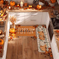 Orange Fall Kitchen Mats Set of 2 - 17x29 & 17x47 Non-Slip Decor