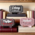 3-Piece Book Shelf Decor Set with Detective Themed Signs for Library or Reading Nook