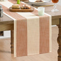 Caramel Farmhouse Rustic Fall Table Runner 13x72 Inch - Seasonal Macrame Kitchen Decor