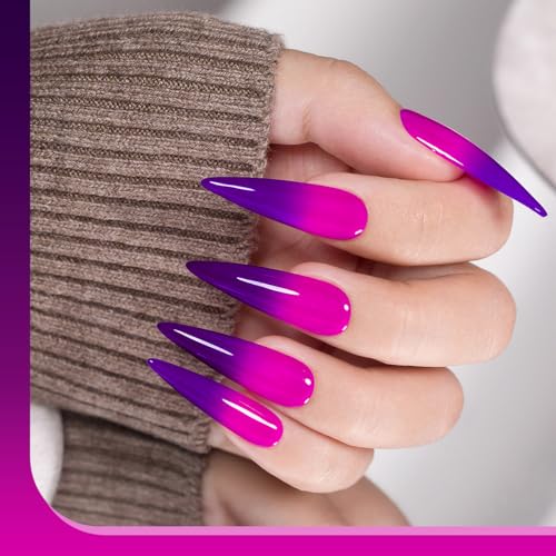 Color Changing Gel Nail Polish 15ML Dark to Bright Purple Mood Temperature Effect - RAR699