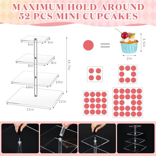 Clear Dessert Table Display Set - Acrylic Risers & Stands for Food & Decor