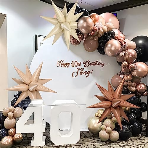 Chocolate & Caramel Star Foil Balloons 36PCS - Reusable Party Decorations
