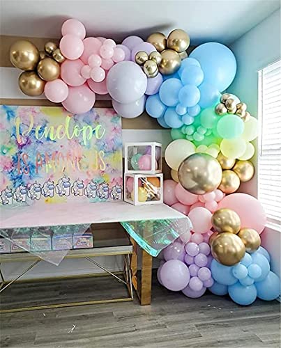 Rainbow Balloon Garland Arch Kit 171PCS Pastel Latex Balloons for Birthday Baby Shower Wedding & Party Decorations - Variation of THIS listing