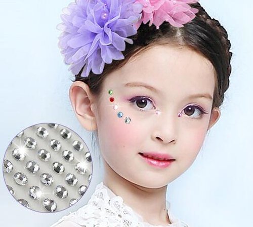 Self-Adhesive Rhinestone Stickers for Makeup and Crafts - Silver, 91PCS