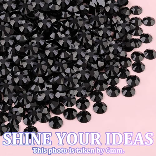 Black Resin Rhinestones 25,000pcs Flatback Gems for Crafts & DIY Projects - Large Pack + Glue