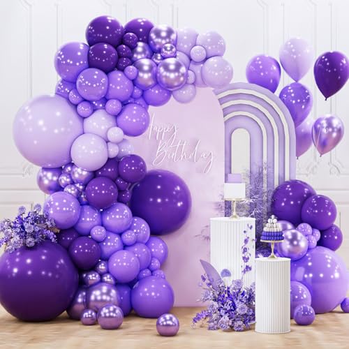 Purple Balloon Arch Kit 142pcs - Different Sizes for Party Decoration - Variation: Purple-3313
