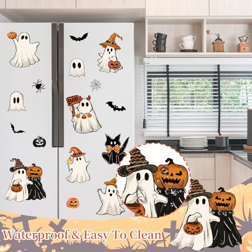 Halloween Refrigerator Magnets 16-Pack Ghost Pumpkin Black Cat Decor Set