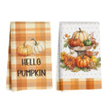 Fall Kitchen Towels Set of 2 - 14x24 Inch Pumpkin & Fall Decor, Includes Funny Everything Is Fine Sign Variation