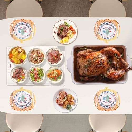 Pumpkin Placemats Set of 6 - Orange Harvest Fall Thanksgiving Table Decor