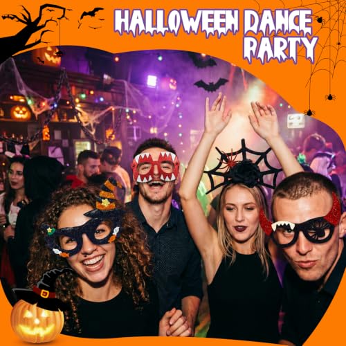 Halloween Headbands and Glasses Bulk - 8 Pack Costume Party Accessories for Adults