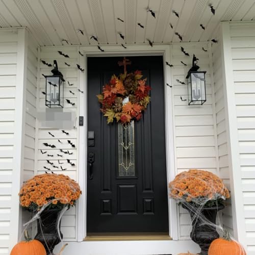 120Pcs Halloween Bat Wall Decor Stickers - 3D Waterproof Spooky Party Supplies