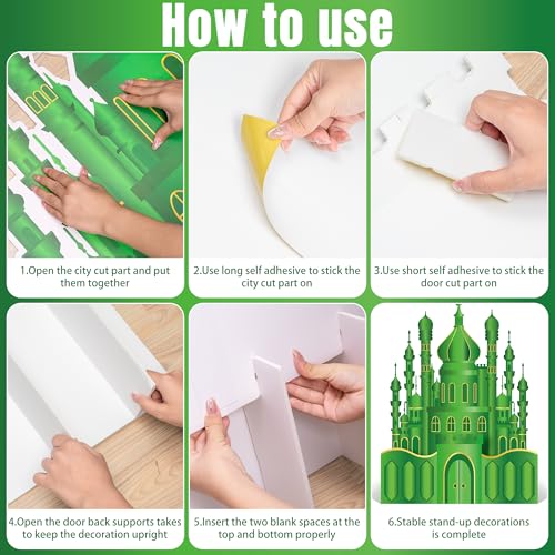 Large Emerald Green Castle Cardboard Cutout for Halloween & Party Decorations - 3.3ft Stand Up Photo Backdrop