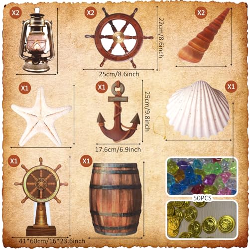Pirate Party Decorations Kit for Trunk or Treat Halloween Car Decor - 17 Pcs
