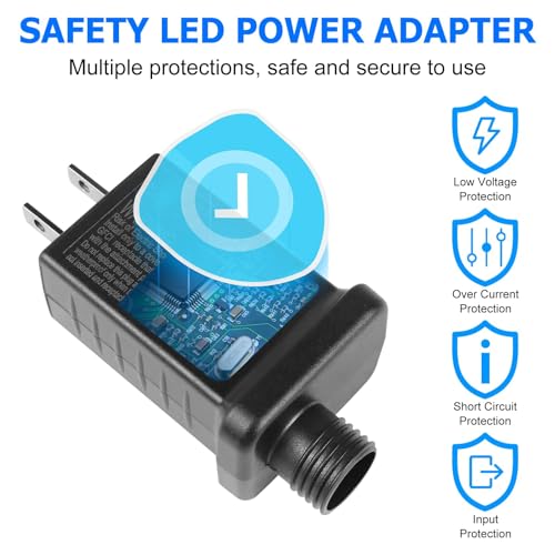 30V 6W Waterproof Power Supply Adapter for LED Lights and Christmas Decor