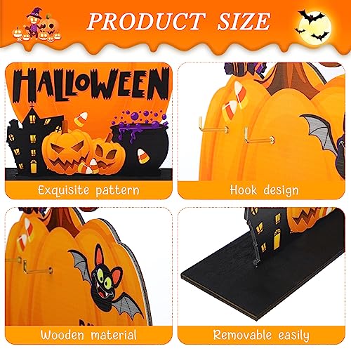 Halloween Wooden Advent Calendar Pumpkin Countdown Decor for Kids & Home