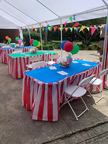 Red and White Carnival Table Skirt Set - 2 Pack, 14 Ft x 29 In