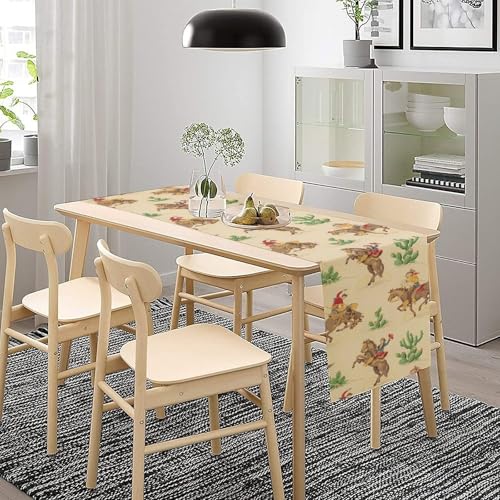 Western Cowboy Table Runner 13x36 Inch Rustic Desert Cactus Decor - Cowboy-6