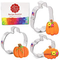 Pumpkin Cookie Cutter Set of 3 - Halloween & Fall Baking Tools