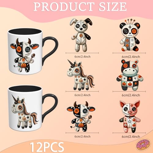 Halloween Animal Voodoo Dolls UV DTF Stickers - 12 Sheets for Cups & Crafts