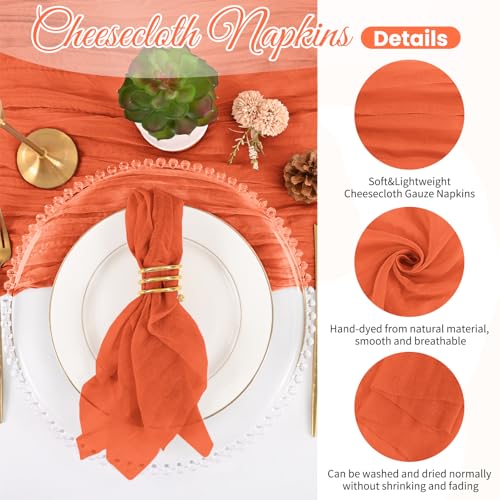 Orange Cloth Napkins Set of 100 20x20 Inches Elegant Party Tableware