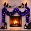 Black Halloween Garland with Lights - 9FT Prelit Fake Cedar for Indoor Outdoor Decor - Variation of THIS listing 1