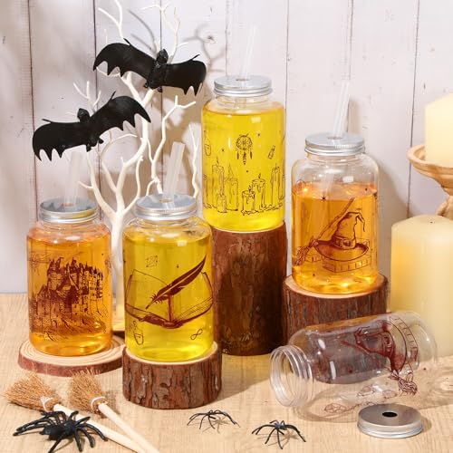 Magical Wizard Plastic Cups Set - 20 Count, 16 oz with Straw & Lid - Variation of THIS Listing