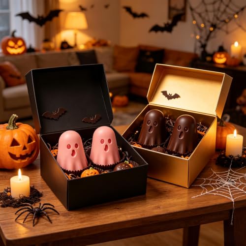 Halloween Ghost Silicone Mold Set - Orange Ghosts for Candy and Baking