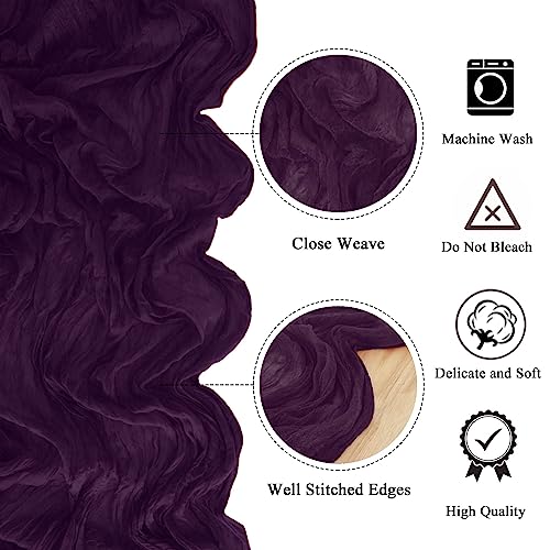 Purple Cheesecloth Table Runner 35x10FT Boho Rustic Wedding & Party Decor