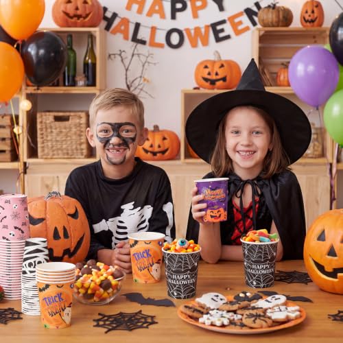 Halloween Ghost Paper Cups 9 oz - 100 Pack for Parties & Events