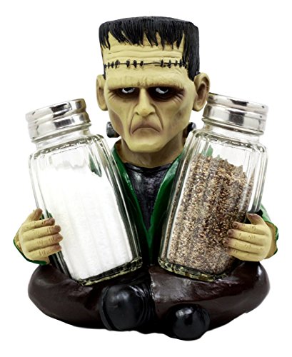 Halloween Frankenstein Salt & Pepper Shaker Set - Hand Painted Resin Figurines