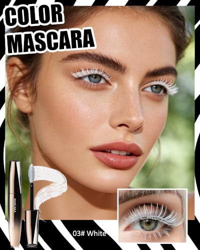 White Waterproof 5D Silk Fiber Tubing Mascara - Volume & Length, Variation 03 White