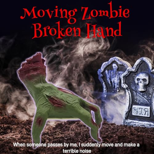 Green Animated Crawling Zombie Hand Halloween Prop Sound Activated Horror Decor