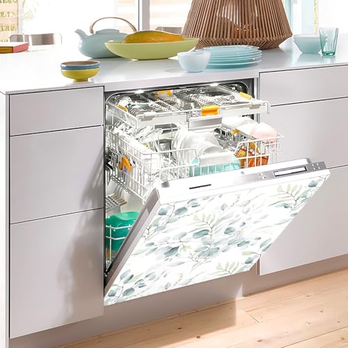 Eucalyptus Leaves Refrigerator Magnet Cover Sticker 23x26 in - Decorative Dishwasher Panel
