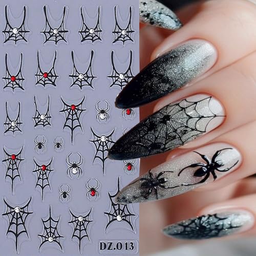 Halloween Nail Art Stickers - Rhinestones Spider Web Variation of Rhinestones Spider Web