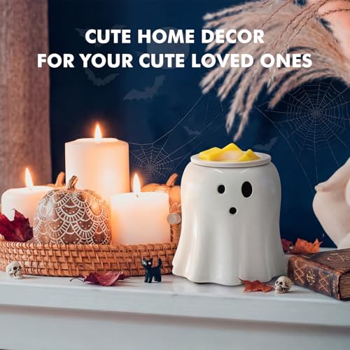 Halloween Ghost Wax Melt Warmer with Ceramic Dish - Scented & Decorative