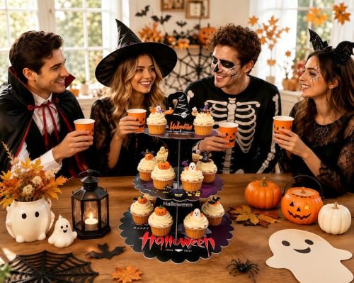 Halloween 3-Tier Cupcake Stand | Spooky Party Dessert Display