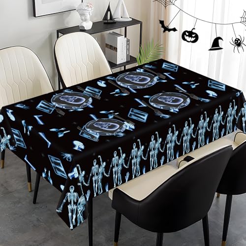 3 Pack Disposable Tablecloths - Radiology X-Ray Skeleton Design, 54 x 108 Inches, Waterproof & Stain Resistant