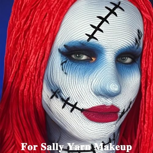Sally Makeup Kit - Light Blue Face Paint, Lipstick, Eyeliner & Sponges for Costumes - Variation of THIS Listing